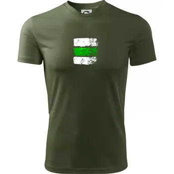 Pánské tričko Turistická značka - zelená - Pánské triko Fantasy sportovní (dresovina) - XL ( Khaki )