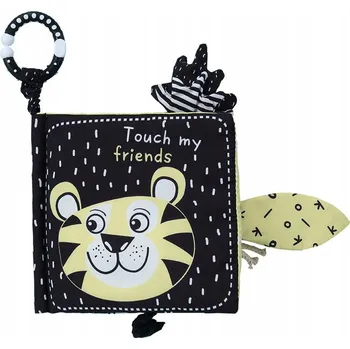 Hračka pro nejmenší SENZORICKÁ KNÍŽKA PRO MIMINKA SE ZVÍŘÁTKY, ZRCÁTKEM A OCÁSKY