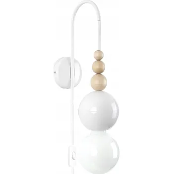 Nástěnné svítidlo Nástěnná lampa Loft Bala bílý lesk, nástěnné svítidlo se zástrčkou a vypínačem KOLORO