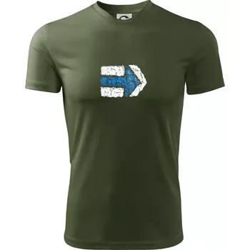 Pánské tričko Párová turistická značka modrá - Pánské triko Fantasy sportovní (dresovina) - L ( Khaki )