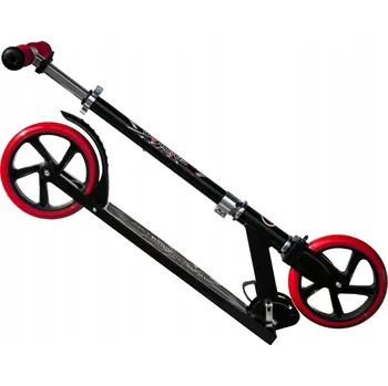 Koloběžka SKLÁDACÍ MĚSTSKÁ KOLOBĚŽKA S VELKÝMI KOLEČKY 205MM ČERNO-ČERVENÁ