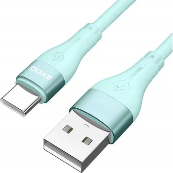 Datový kabel Kabel BWOO USB - USB-C 1 m zelený