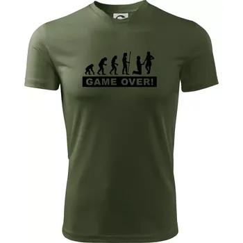 Pánské tričko Game over evoluce - Pánské triko Fantasy sportovní (dresovina) - 3XL ( Khaki )