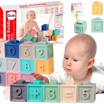 ostatní stavebnice Senzorické STAVEBNICE Vzdělávací sada bloků Senzorická HRAČKA Měkká 12