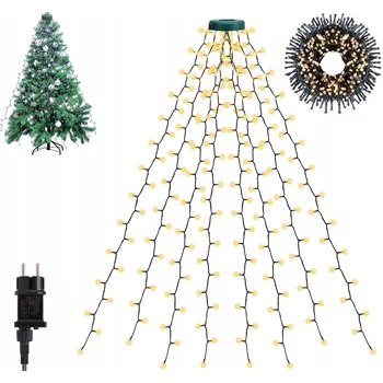 Vánoční dekorace VÁNOČNÍ OSVĚTLENÍ NA STROMEČEK 280 LED 2m Venkovní Vánoční Bílá Teplá Světla