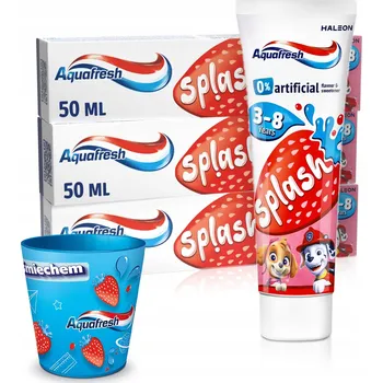 Dentální hygiena Aquafresh Splash Zubní Pasta s Fluoridem pro Děti 3-8 let 3x50ml + Dárek