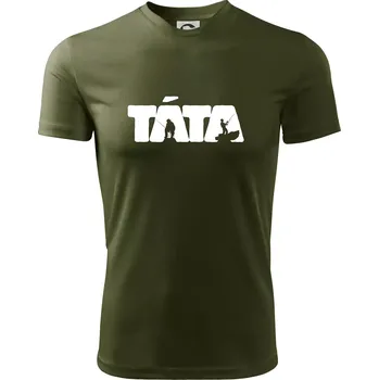 Pánské tričko Táta nápis - rybář - Pánské triko Fantasy sportovní (dresovina) - M ( Military )