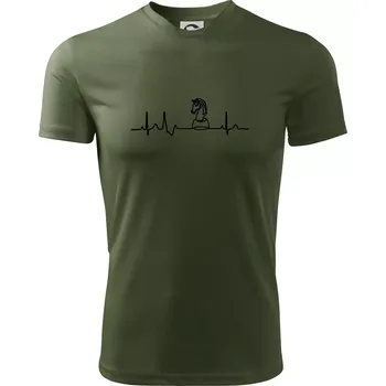EKG Šachové figurky - Jezdec - Pánské triko Fantasy sportovní (dresovina) - XL ( Khaki )