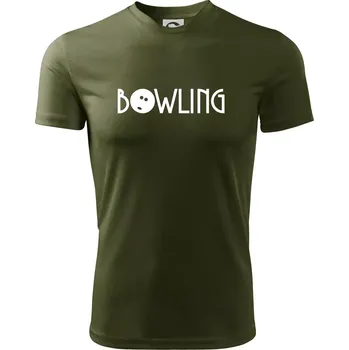Pánské tričko Bowling nápis - Pánské triko Fantasy sportovní (dresovina) - 2XL ( Military )