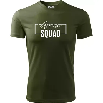 Pánské tričko Trika na rozlučku ve čtverci - Groom Squad - Pánské triko Fantasy sportovní (dresovina) - L ( Military )