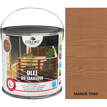 barva a nátěr na dřevo Olej na terasy Colorit Mahagon Togo 2,5 l