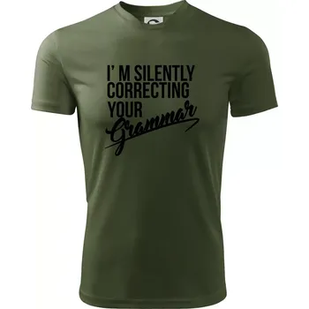 Pánské tričko Correcting grammar - Pánské triko Fantasy sportovní (dresovina) - XL ( Khaki )