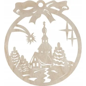 Vánoční dekorace DŘEVĚNÁ VÁNOČNÍ KOULE MĚSTO NA VÁNOČNÍ STROMEK VÁNOČNÍ OZDOBY VÁNOCE DECOR