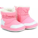 Zimní kojenecké capačky/botičky s kožíškem Star - růžové, Velikost koj. oblečení 56-68 (0-6 m)