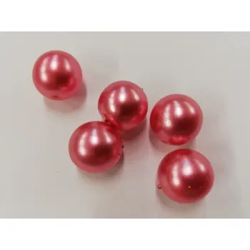 Dětské navlékací korálky Voskované perly 15mm - tmavě lososová - 20 g