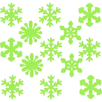 Vánoce Camerazar 50 kusů fluorescenčních nálepek na stěnu ve tvaru sněhových vloček