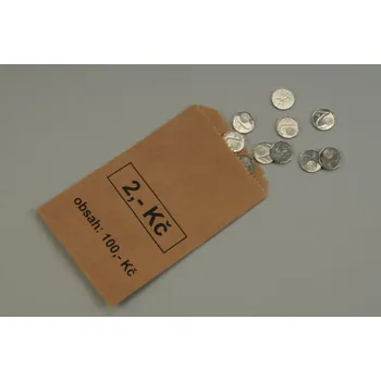 Obalový materiál Sáček na mince 2 Kč - papírový (1000 ks)