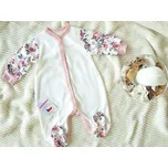 AMÁLKA Bavlněný, smetanový overal s květy Velikost: 74