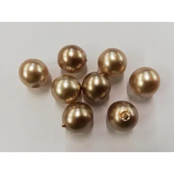 Dětské navlékací korálky Voskované perly 12mm - světle hnědá - 20 g