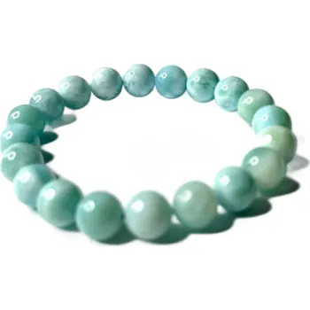Náramek Larimar náramek elastický přírodní kámen, 10 - 11 mm / 16 - 17 cm, klid - mír - vyrovnanost