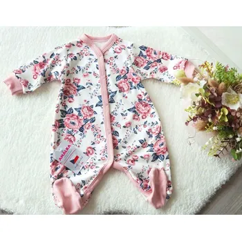 Kojenecký overall AMÁLKA Bavlněný dívčí overal, pudrové květy Velikost: 86