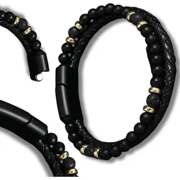 Náramek Camerazar Pánský náramek s kameny a ozdobnými kroužky