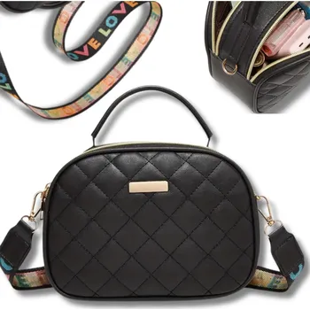 Kabelka Camerazar Stylová černá kožená přepravní taška s uchy a prošíváním