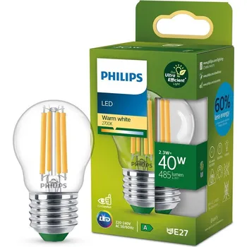 Žárovka Žárovka LED Philips 40W, filament, P45, E27, teplá bílá