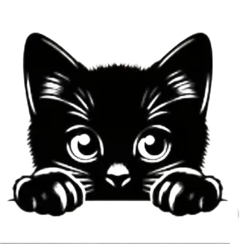 Nášivka Nažehlovací obrázek - číhající kočka III (9,0 x 7,4 cm)