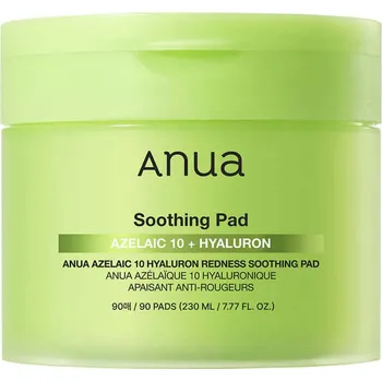 Anua – Azelaic Acid 10 Hyaluron Redness Soothing Pad – Zklidňující pleťové polštářky s kyselinou azelaovou a centellou – 90 ks