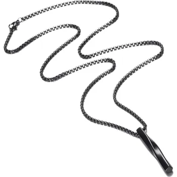 Náhrdelník Camerazar Pánský černý náhrdelník z chirurgické oceli se spirálovým přívěskem. Pánský černý chirurgický ocelový náhrdelník se spirálou.