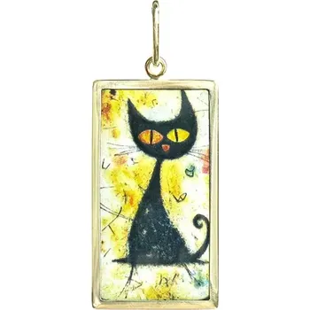 Přívěsek Aljančič Miniartion Kočka 2 žluté zlato