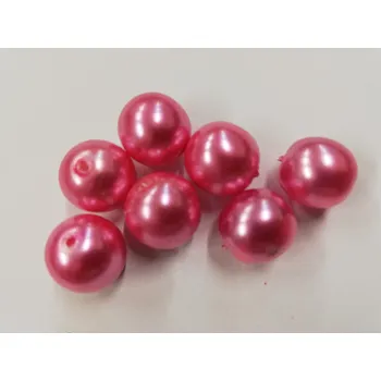 Dětské navlékací korálky Voskované perly 15mm - světle růžová - 20 g