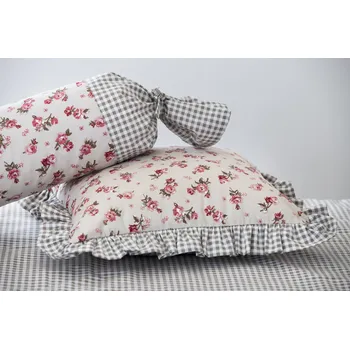 Povlak na polštářek Podpěrová s.r.o. Polštář s kanýrem MANON / PEPITO béžové Velikost: Bavlněný povlak s kanýrem 40x40 cm N