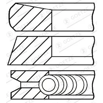Píst motoru Sada pístních kroužků GOETZE ENGINE 08-127400-00