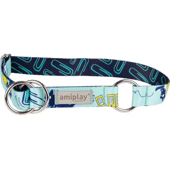 Obojek pro psa Obojek pro psy polostahovací MIKO modrá velikost M, L, XL Rozměr: XL - 40-60x2,5 cm