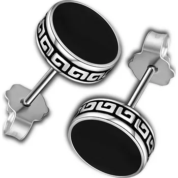 Náušnice Camerazar Stříbrné 6mm náušnice pro muže a ženy s měděnými kroužky