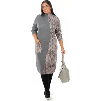 Dámské oblečení Dámské šaty GIALLO 46/48 Světle šedá