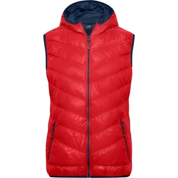 Dámská vesta James & Nicholson (Daiber) Lehká dámská péřová vesta JN1061 - Červená / tmavě modrá | XL