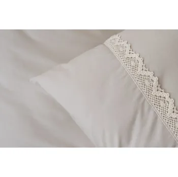 Povlečení Podpěrová s.r.o. Bavlněné povlečení BÉŽOVÉ S KRAJKOU na polštáři Velikost: 200x200 (1x), 70x90 cm krajka (2x) ŠEV na peřině