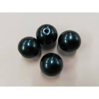 Dětské navlékací korálky Voskované perly 17mm - zelenomodrá - 20 g