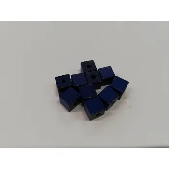 Dětské navlékací korálky Dřevěné korálky - kostička modrá - 8mm - 10ks