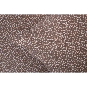 Povlečení Podpěrová s.r.o. Bavlněné povlečení HNĚDÉ KYTIČKY tmavé Velikost: 140x220 cm (1 ks), 70x90 cm (1 ks)