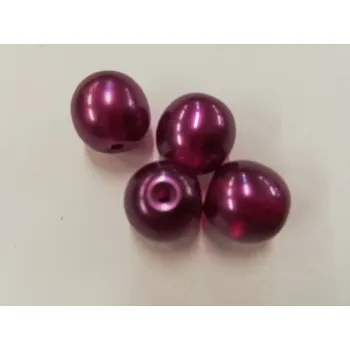 Dětské navlékací korálky Voskované perly 17mm - fialová - 20 g