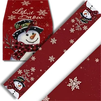 Vánoce Camerazar Vánoční ubrusový běhoun se sněhulákem pro kouzelnou atmosféru svátků