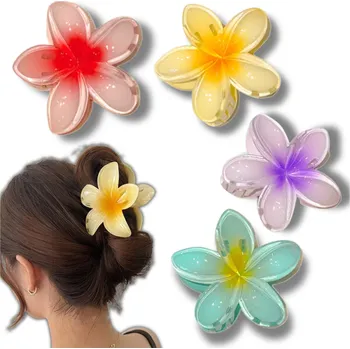 Camerazar Sada 4 barevných květinových sponek do vlasů na pláž