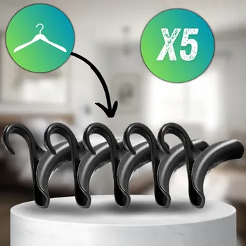 Obal na šaty Camerazar Plastové ramínka sada 5 ks černé na tašky do skříně