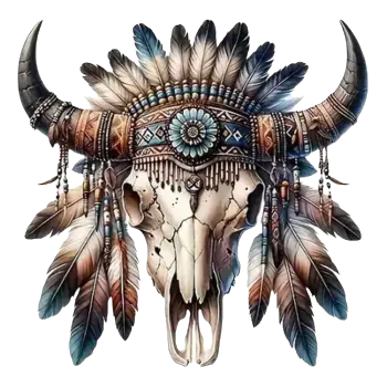 Nášivka Nažehlovací obrázek - indiánský býk II (22,0 x 22,0 cm)