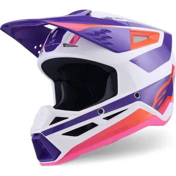 Helma na motorku přilba S-M3 HEAT, ALPINESTARS (bílá/fialová/růžová) 2026