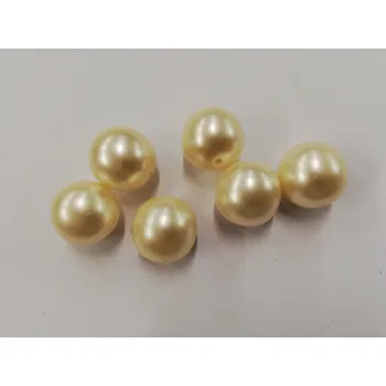 Dětské navlékací korálky Voskované perly 15mm - světle krémová - 20 g